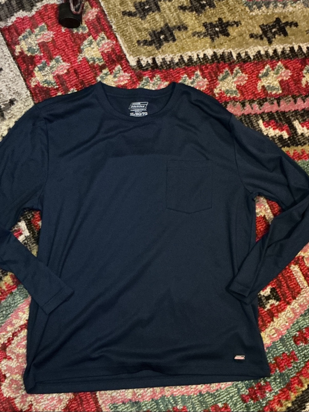 Dickies Men's Long-Sleeve Temp Control Pocket Shirt - Navy Blue xl